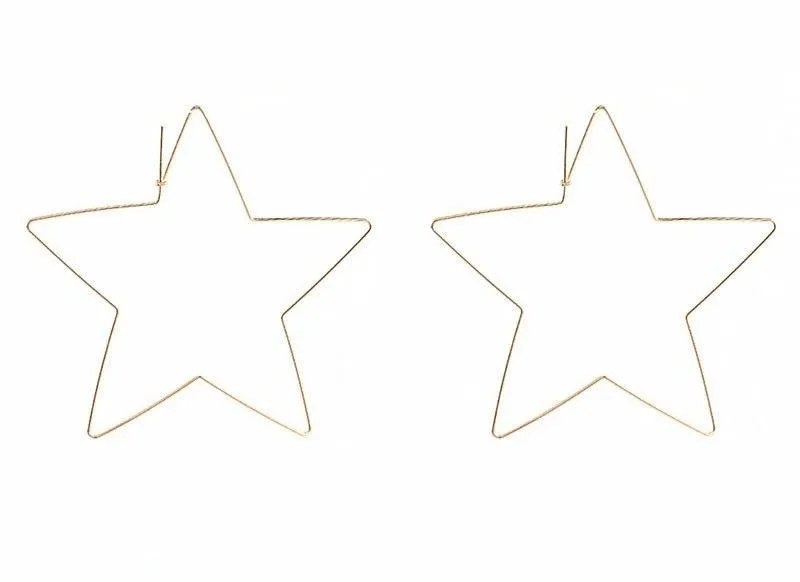 Gold Star Hoop Boho Earrings - Image 2