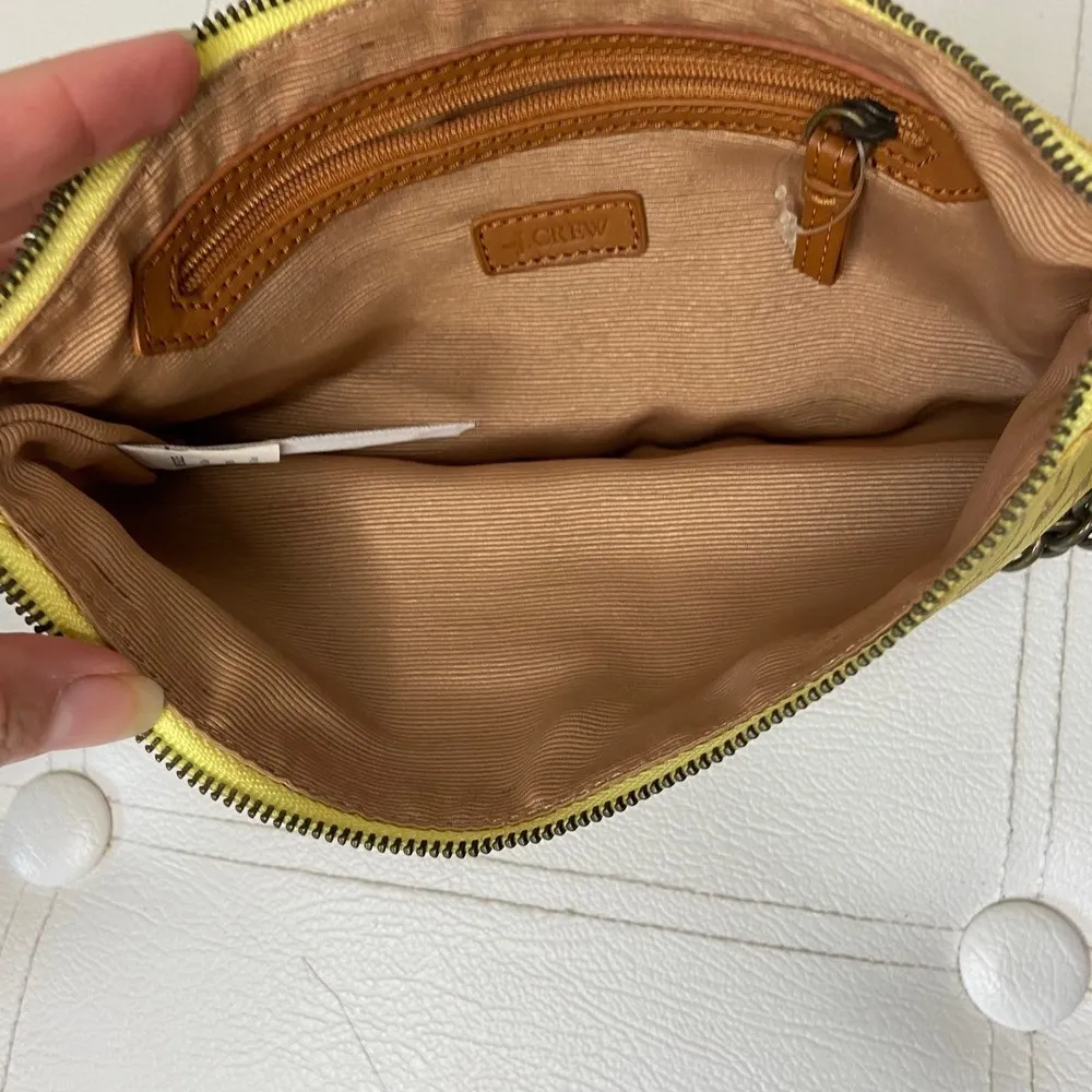 J Crew Yellow Silk French Horn Micro Bag - Image 6