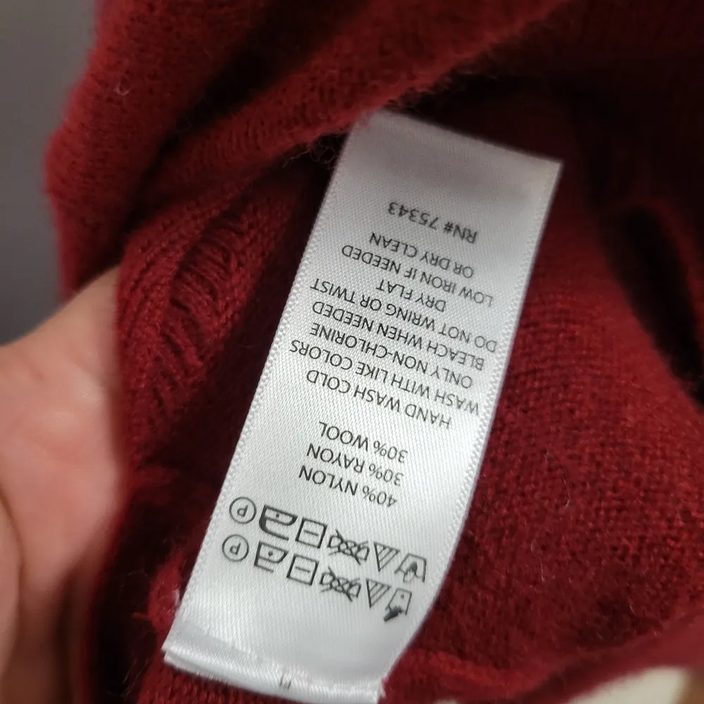 Max studio red wool blend cardigan size small - Image 8