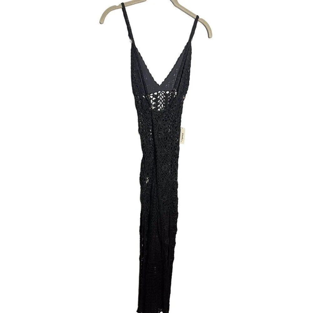 NWT Anthropologie Flook the Label Ayla Dress Black Crochet‎ Maxi Coverup Small - Image 6