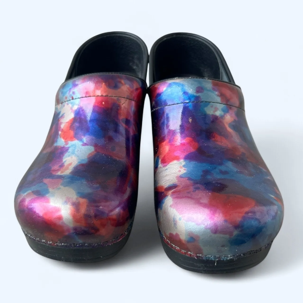 Dansko Professional Clogs Watercolor Patent Leather Size 41 EU (US 10.5–11) - Image 3