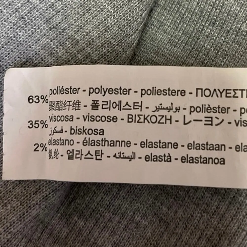 ZARA Gray Rib Knit Pearl Embellished Long Sleeve Crop Cardigan Sweater Top Sz S - Image 5