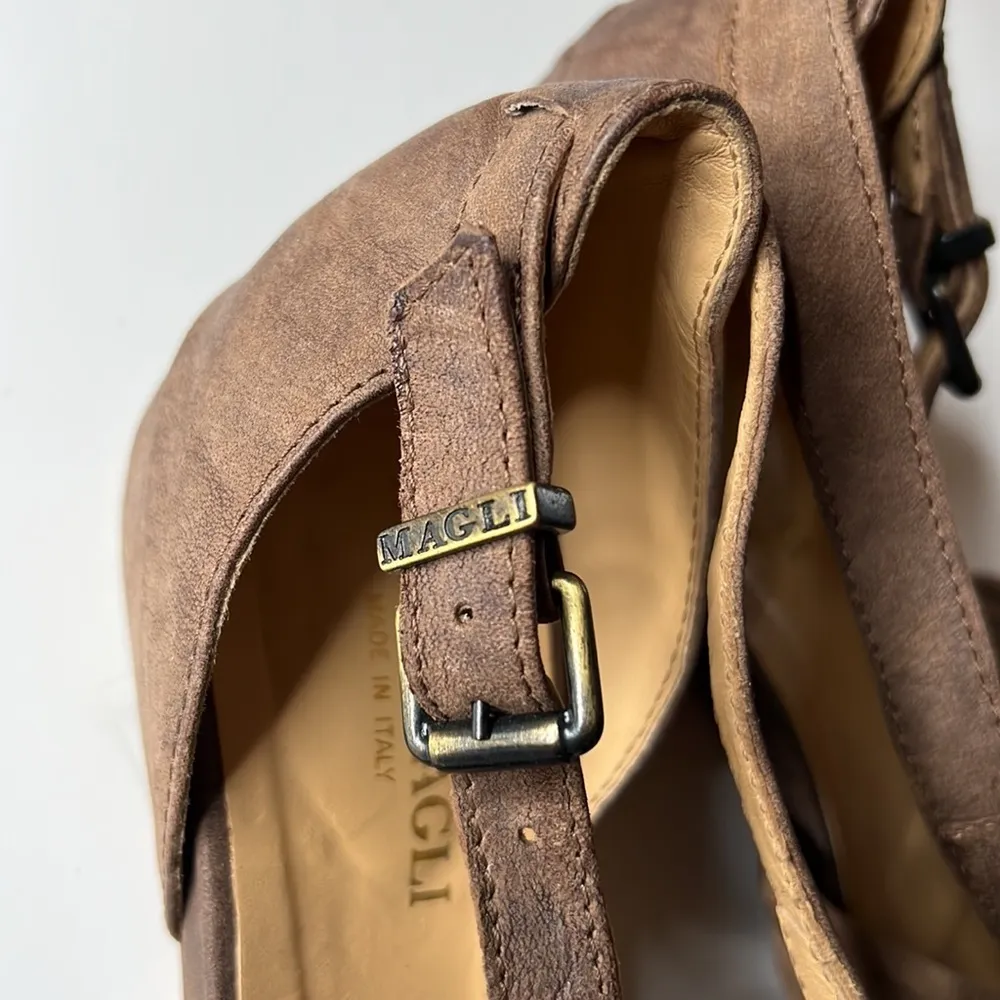 Bruno Magli Made In Italy Brown Leather Sandals Size 40 - Image 5