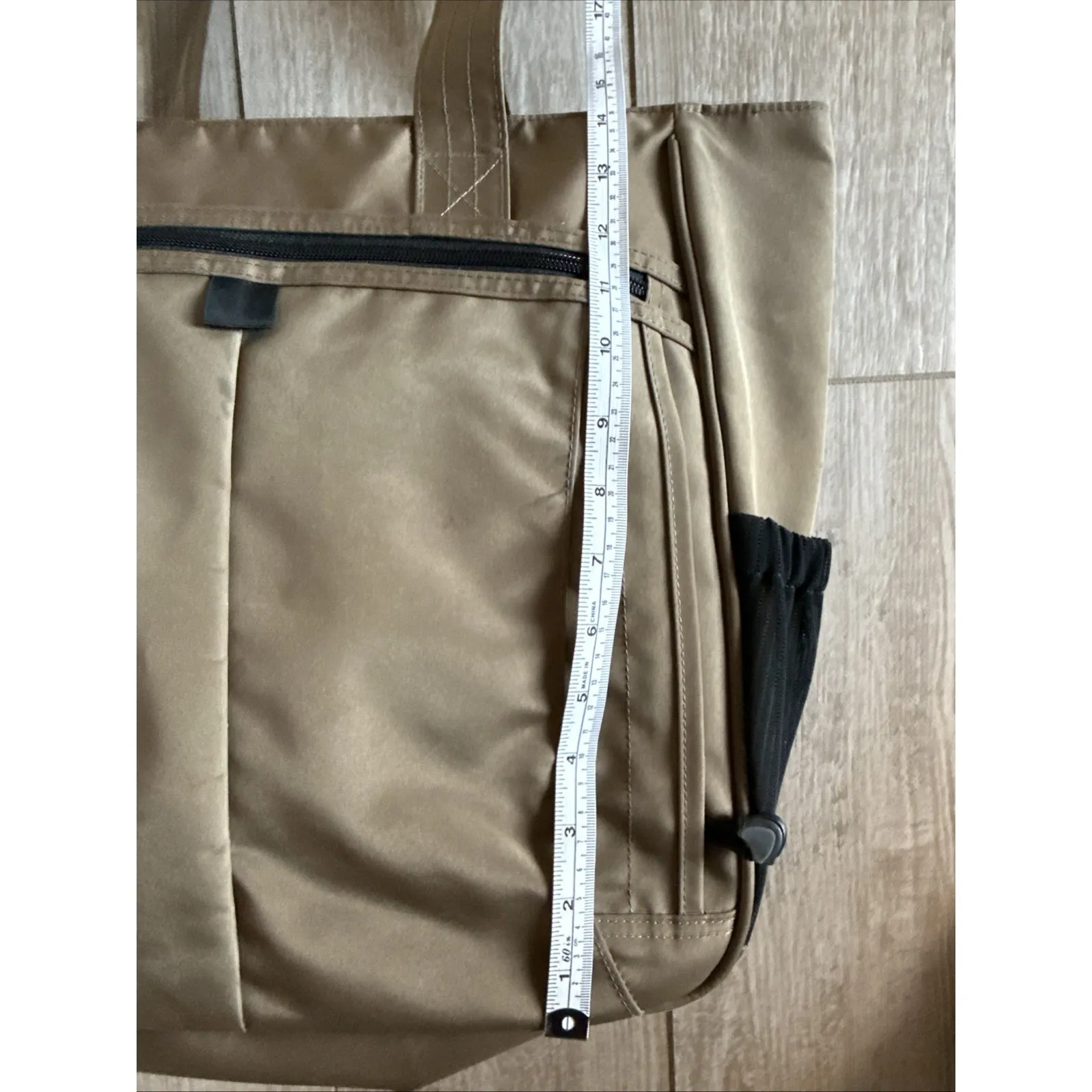 LLBean Travel Tote Bag ZipTop Thick Polyester Rugged Outdoor Tote Luggage Slip Brown - Image 11