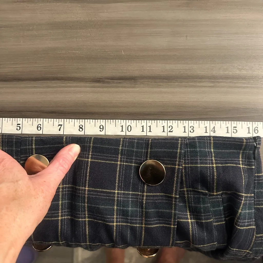 NWT Cali1850 Womens Plaid Skort in Navy Blue and Hunter Green Size Large - Image 9