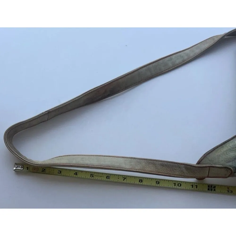 Vintage Magnifique Painted Peacock Art Leather Butterfly Floral Shoulder Bag White - Image 7