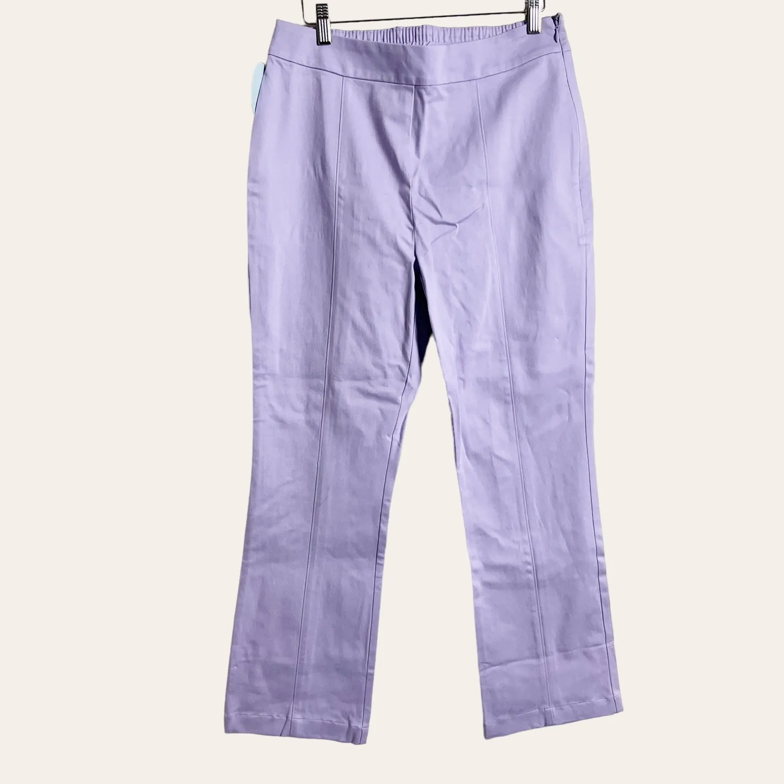 Hill House Lavender Purple Claire Mid Rise Straight Leg Pants Size L - Image 4