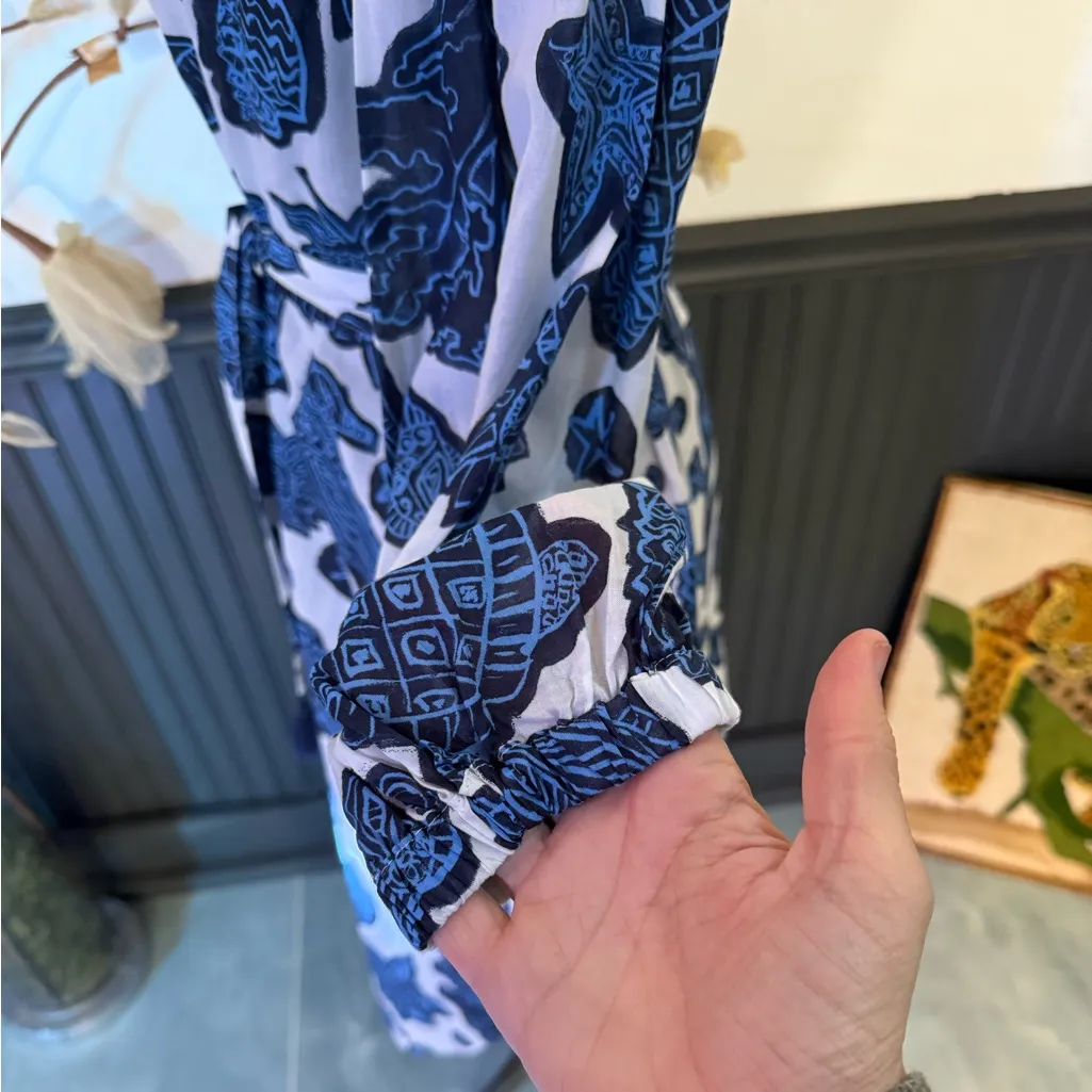 H&M 100% Cotton Turtle Seashell Print Dress/Coverup ~ Size XS 💚🍄 - Image 4