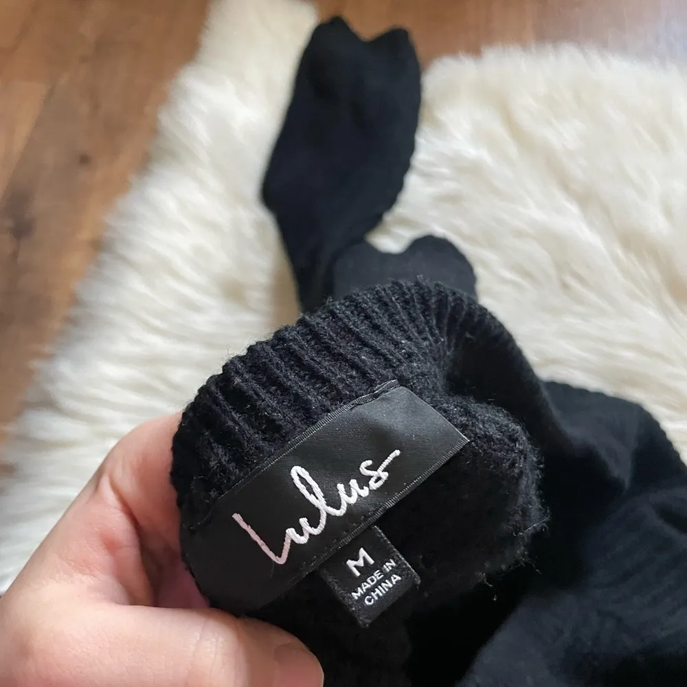 LULU’S Bringing Sexy Back Black Backless Sweater Dress - Image 4