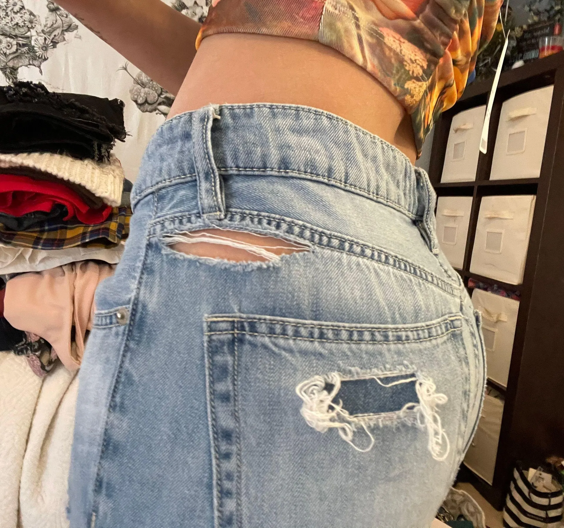 Ripped Girlfriend Jeans - Image 4