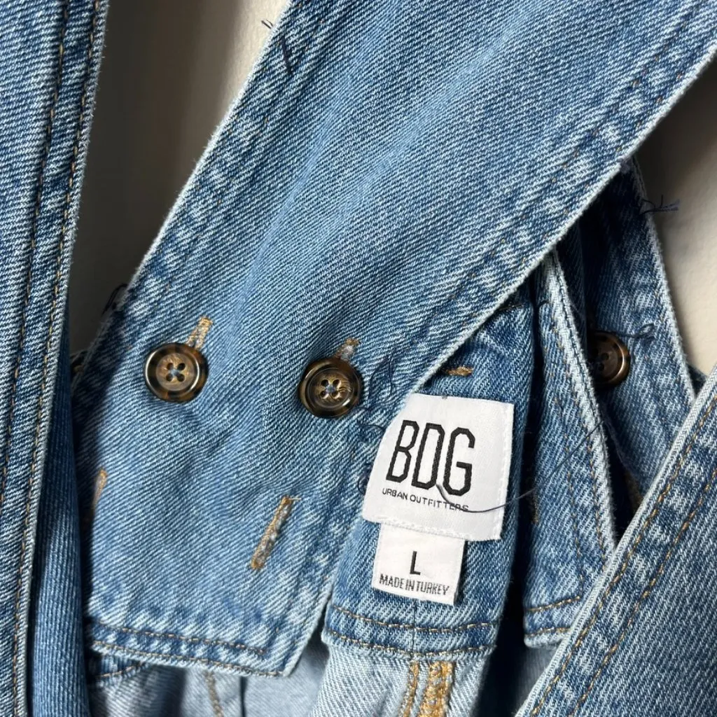 BDG Double Breasted Denim Skirtall Overall Women's Large - Image 4