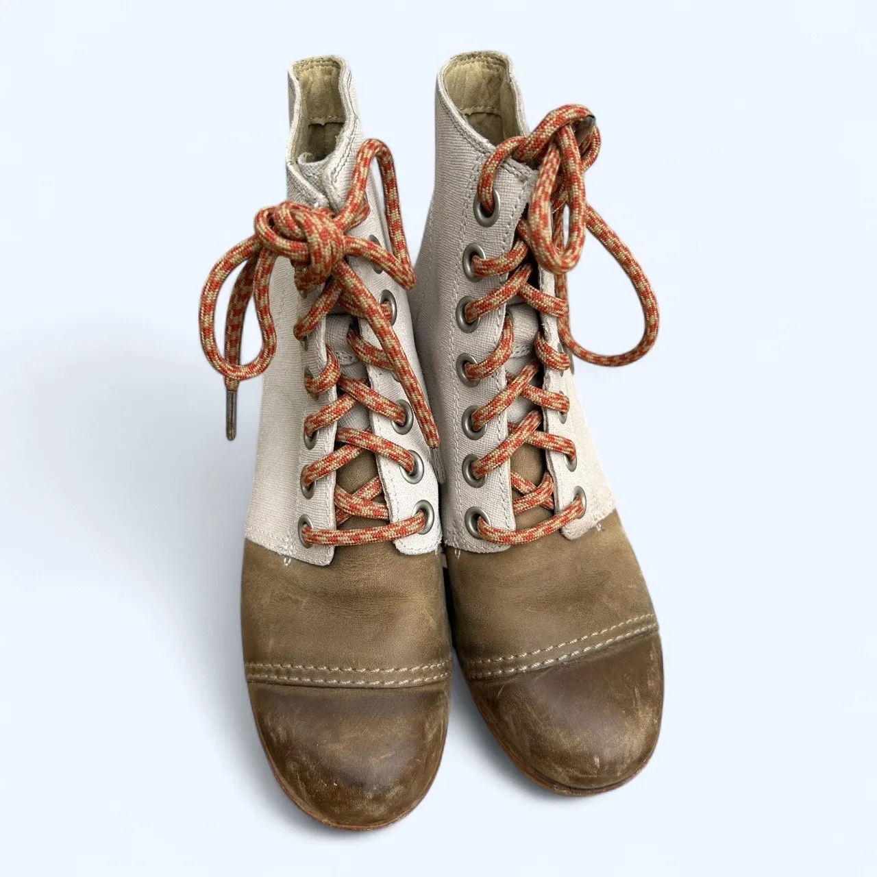 Sorel Joan of Arctic Wedge II PDX Canvas Lace Boots Women's sz 7 Tan Brown - Image 9