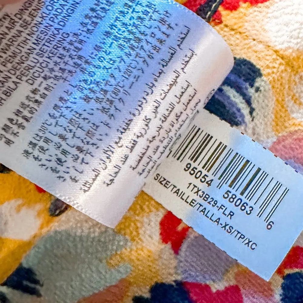 BCBGeneration Yellow Red Blue Floral Ruffle Sarong Wrap Midi Skirt, EUC, Size XS - Image 12