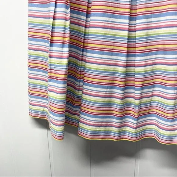 Talbots Rainbow Striped Pleated‎ Skirt Size 12 - Image 4