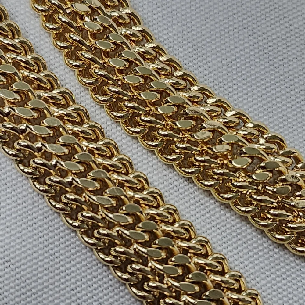 Gold Chain Necklace and Matching Braclet Set - Image 3
