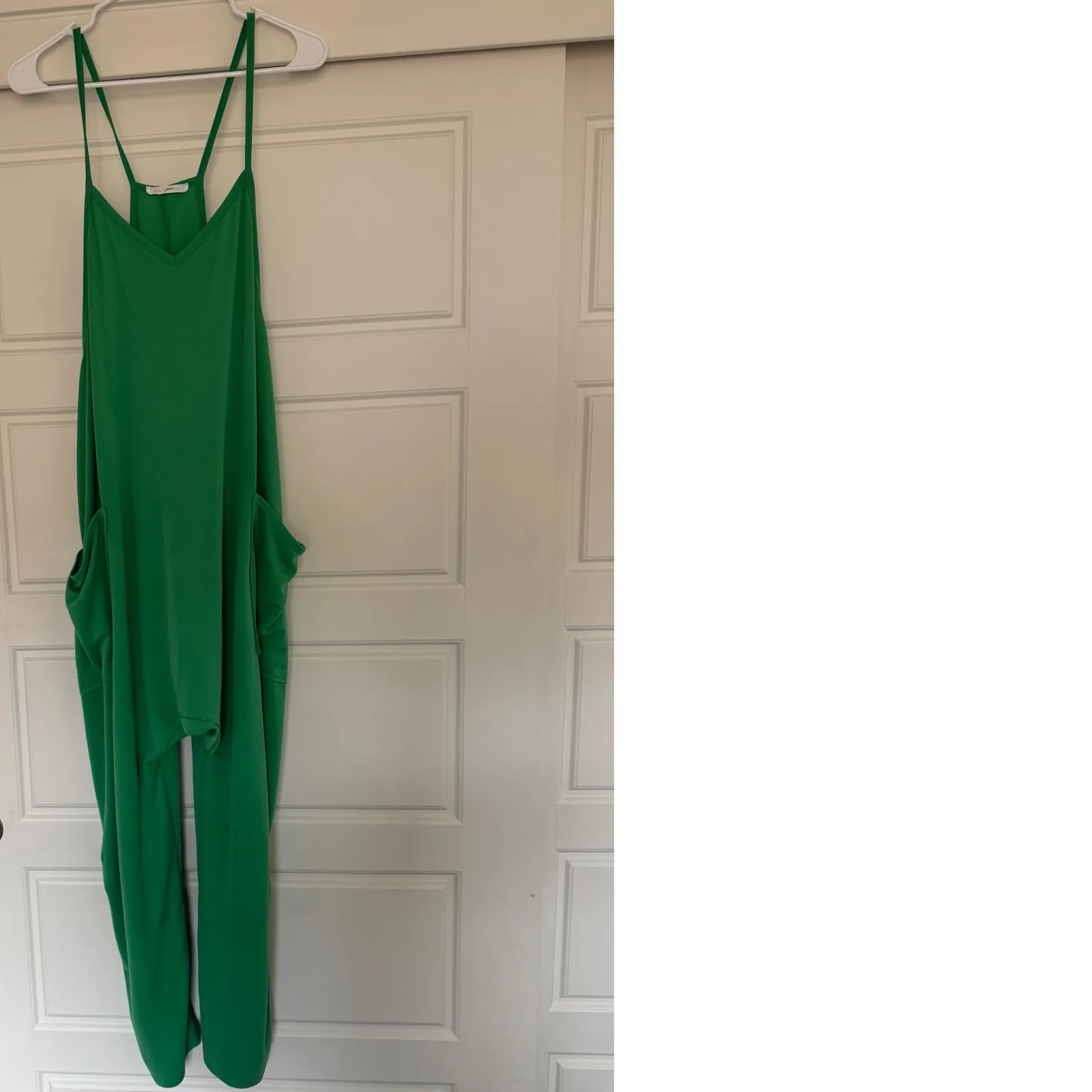 Ces Femme sz L Womens Modal Green Slouchy Jumpsuit Romper Laggen Boho Festival Size L - Image 2