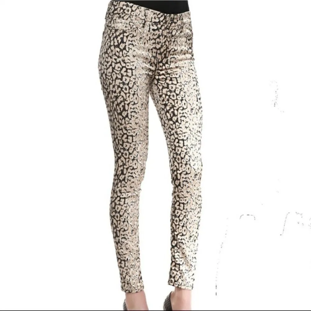 7fam High waist Ankle Skinny in Mixed Leopard - Image 4