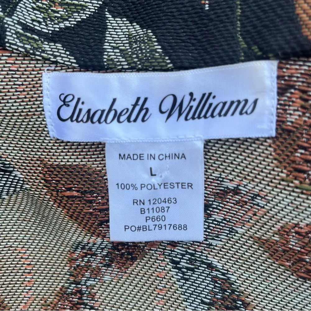 Vintage 1990’s Elisabeth Williams leaf print jacket Black Size L - Image 5