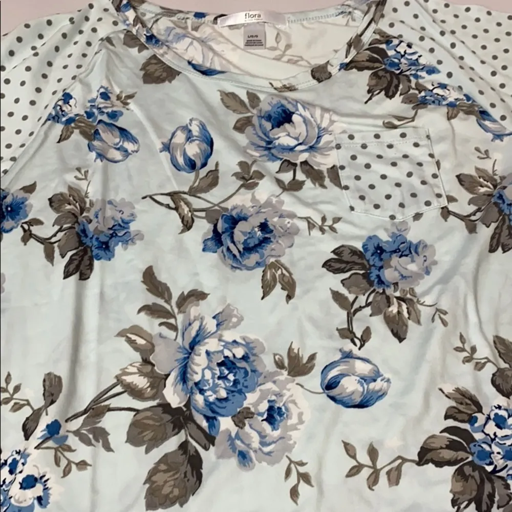 Flora Nikrooz blue floral polka dots sleep shortie set NWT - Image 3