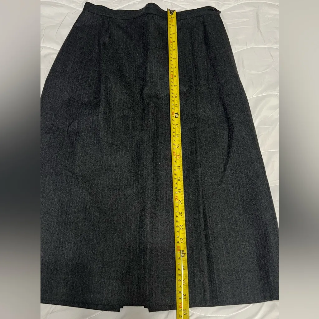 Vintage Peabody House 100%Wool Women's Jacket/ Blazer Skirt Business Set Gray Size 12 - Image 12