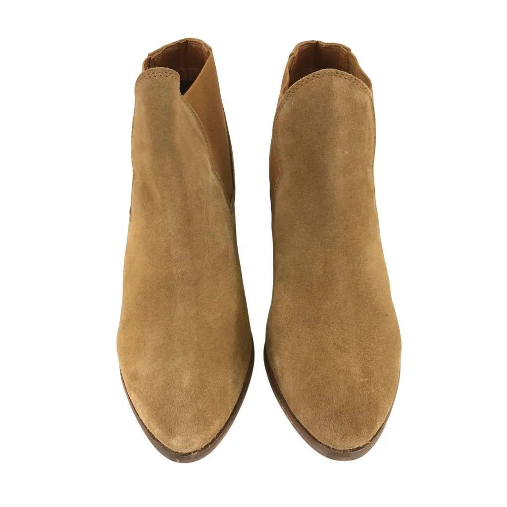 Coolway Womens Judy Booties Suede Leather Slip On Brown Block Heel Size 38 (7) - Image 2