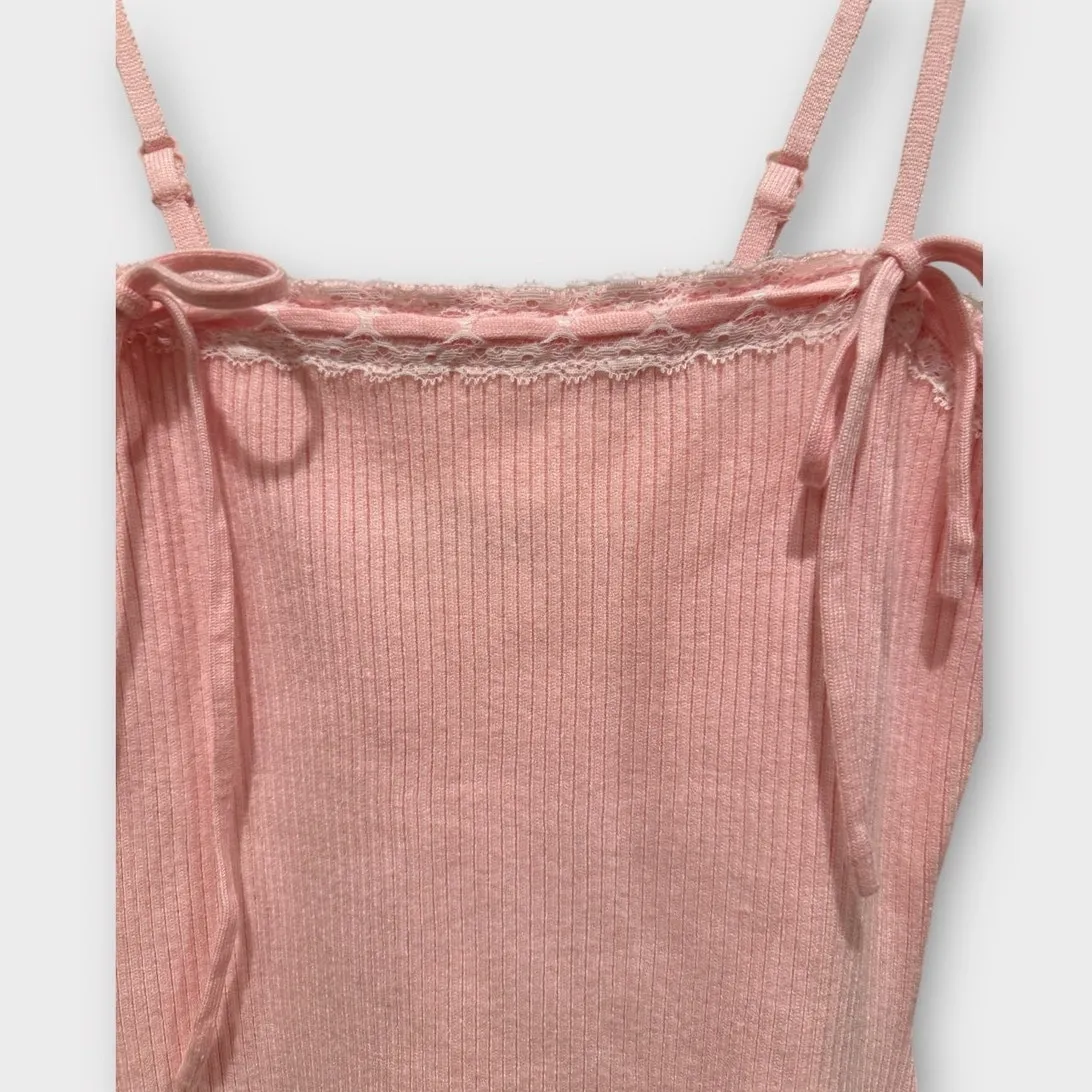 EDIKTED Bow Tie Rib Minidress Size Medium - Image 8