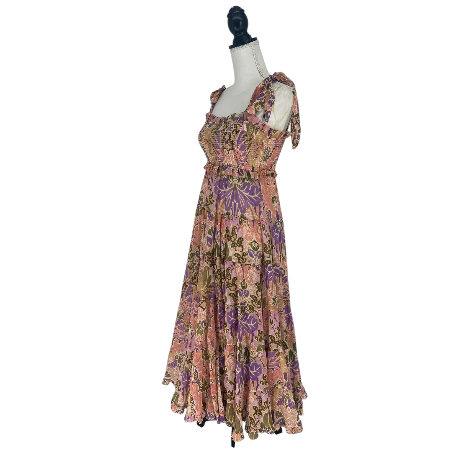 Zimmermann Violet Tiered Floral Midi Sun Dress Size 1 (US Medium) - Image 8
