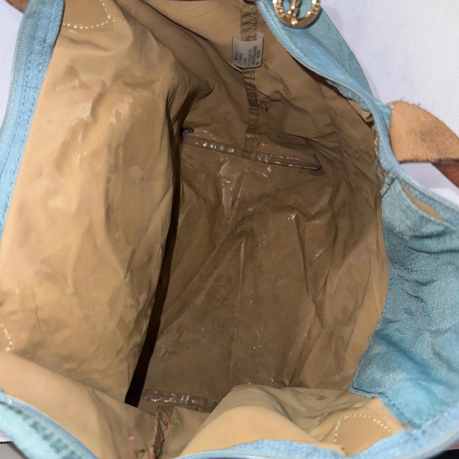 Longchamp Le Pliage Turquoise Blue France Travel Small Designer Canvas Tote Bag - Image 13