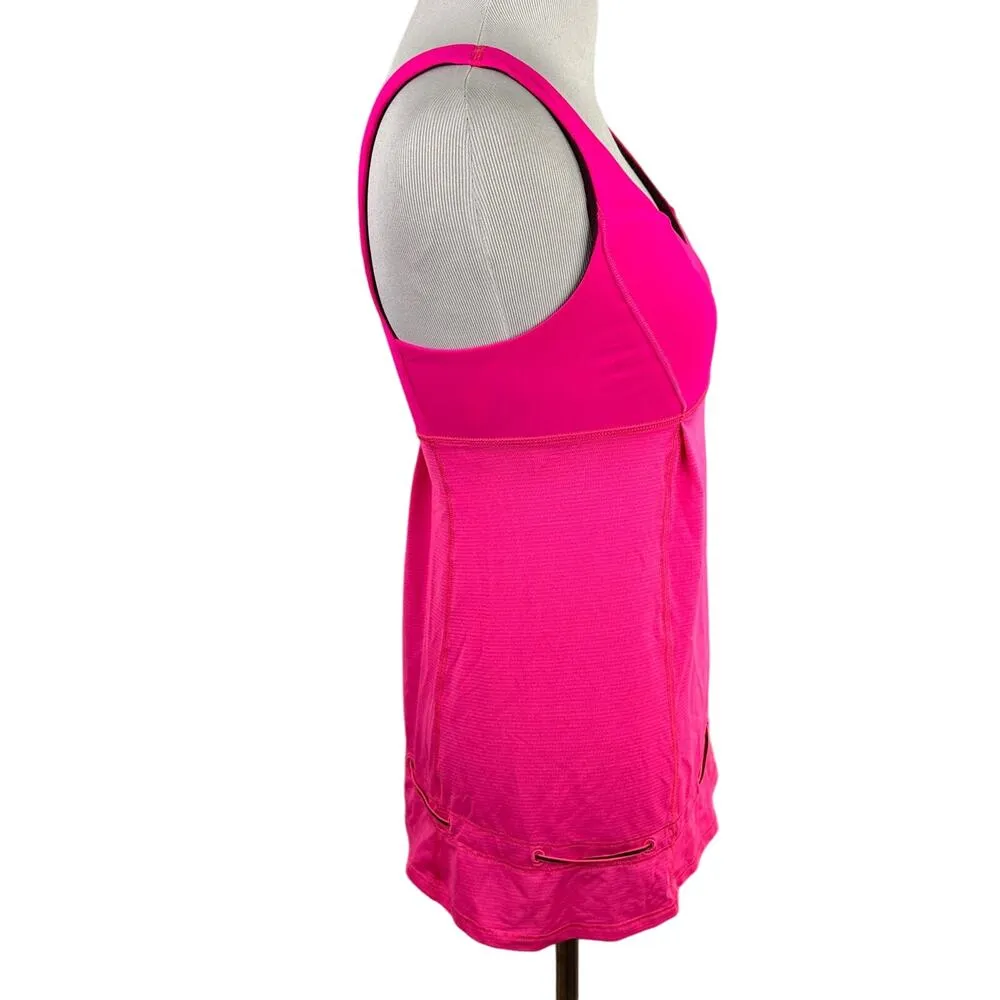 Lululemon Hot Pink Hustle & Bustle Tank Top Size 4 - Image 4