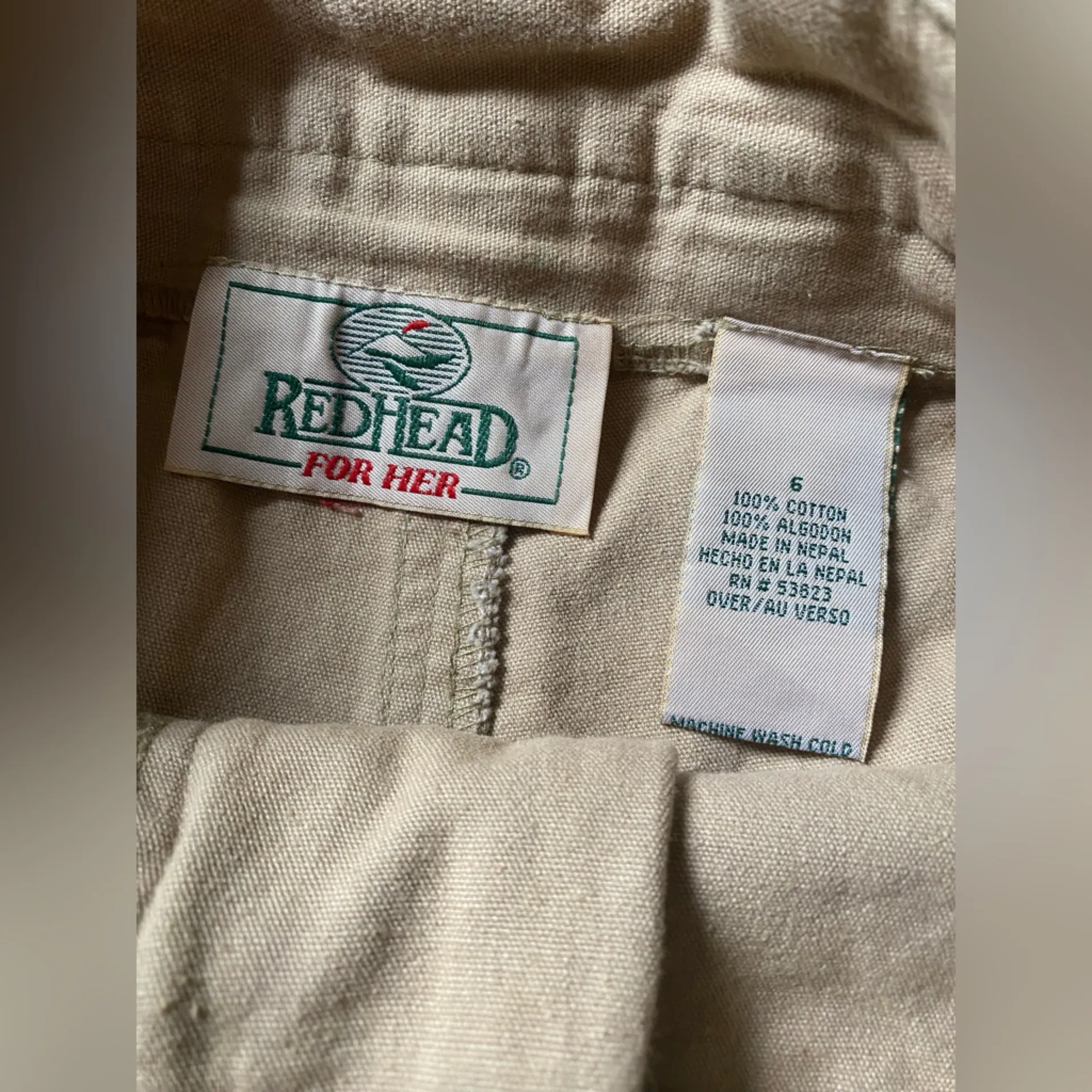 VTG RedHead For Her Tan Women's Cargo Shorts Size 6 - Image 4