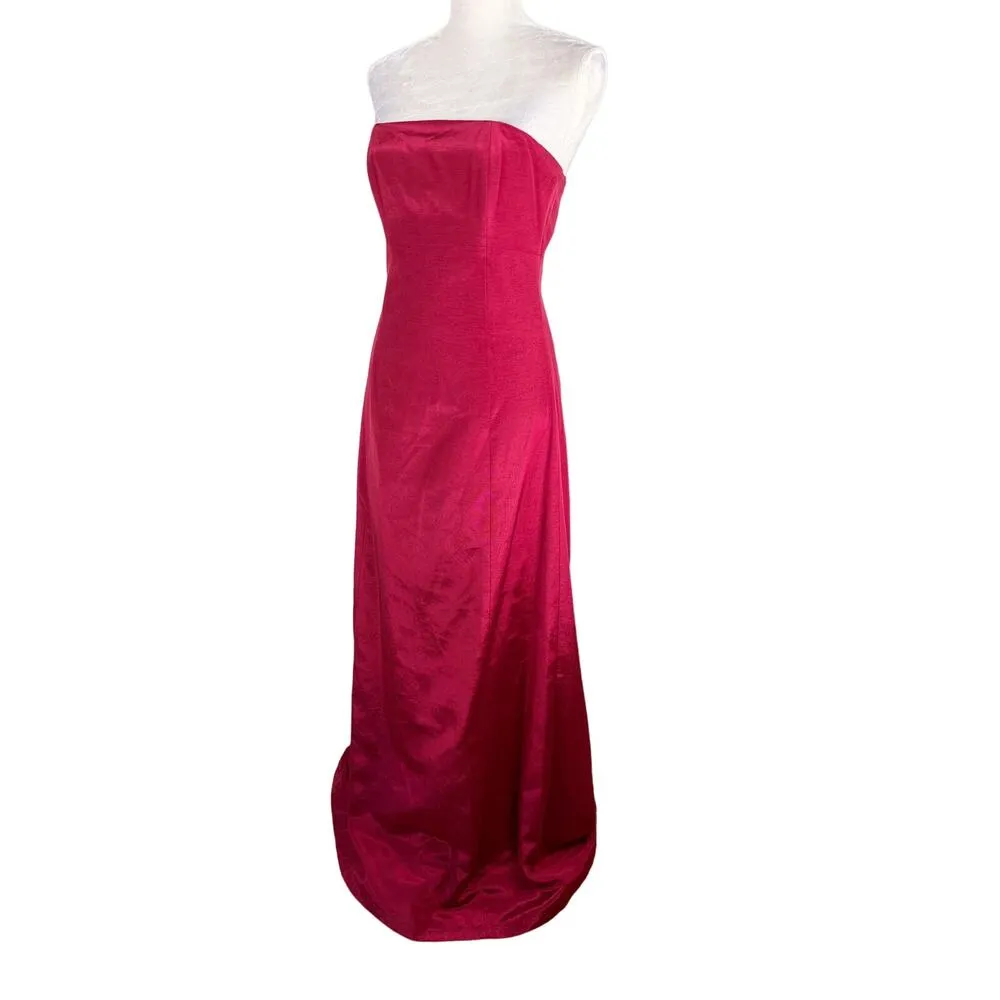 Silhouettes Prom Bridesmaid Dress Burgundy Wine Red 6 Strapless New - Image 10