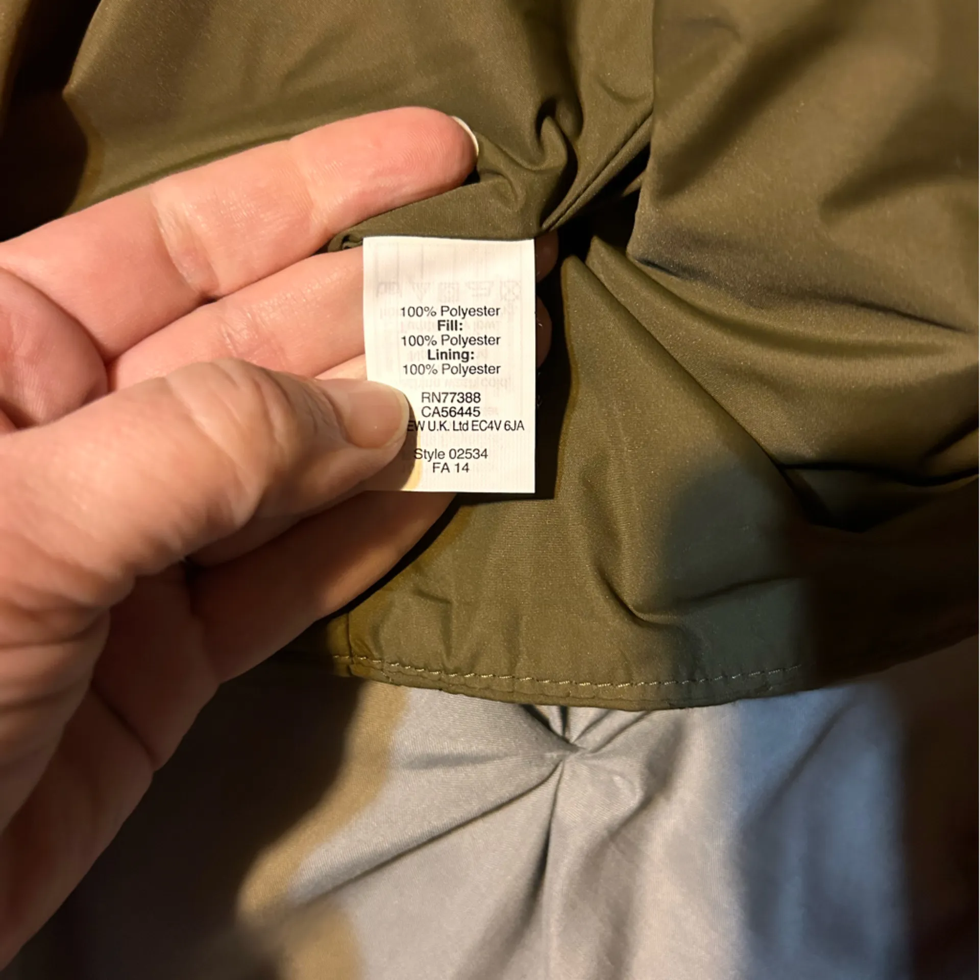 J Crew S Green Quilted Puffer Zip Front High Neck Jacket 2 Zip Pockets - Image 6