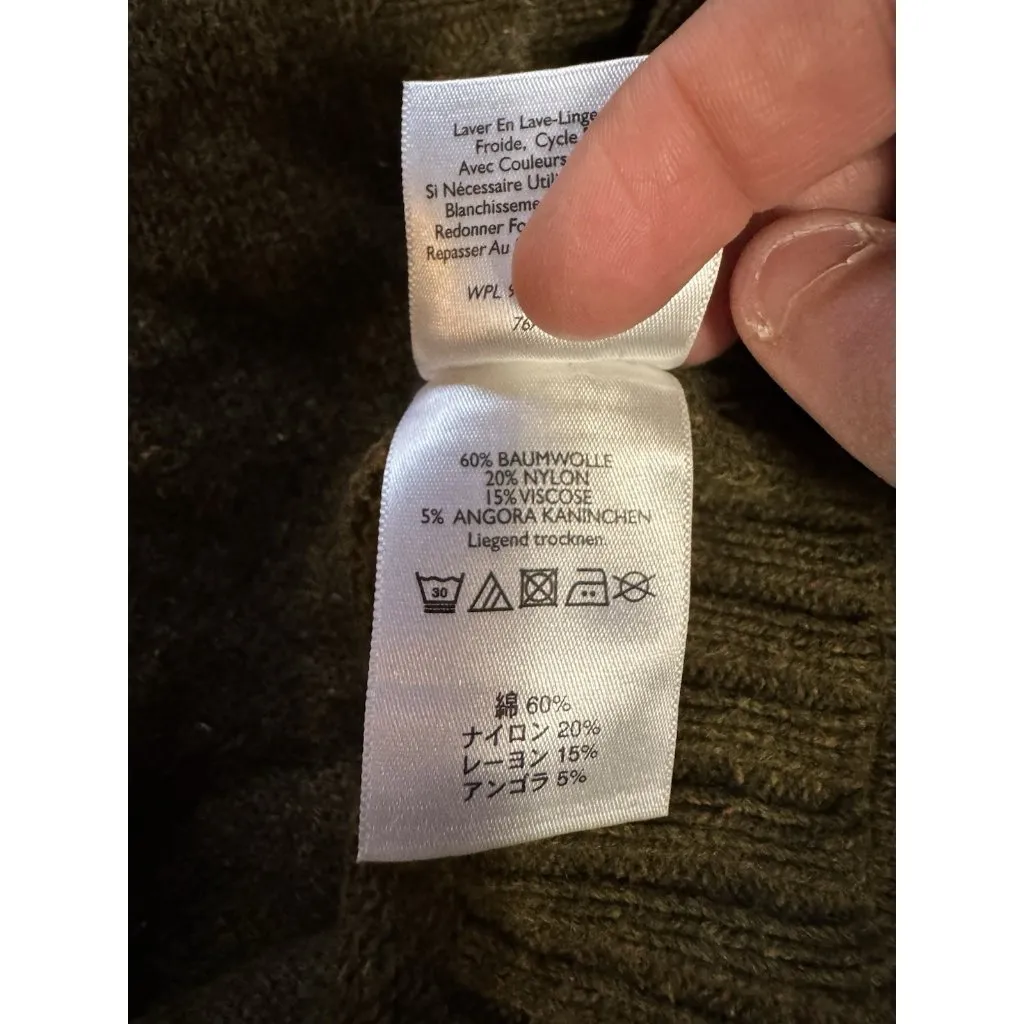 Eddie Bauer Women XXL Green‎ Rabbit Hair Blend Knit Hooded Pocket Sweater Vest - Image 10