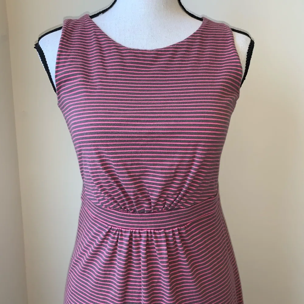 Boden Gray Striped Sleeveless Dress Size 4 - Image 2