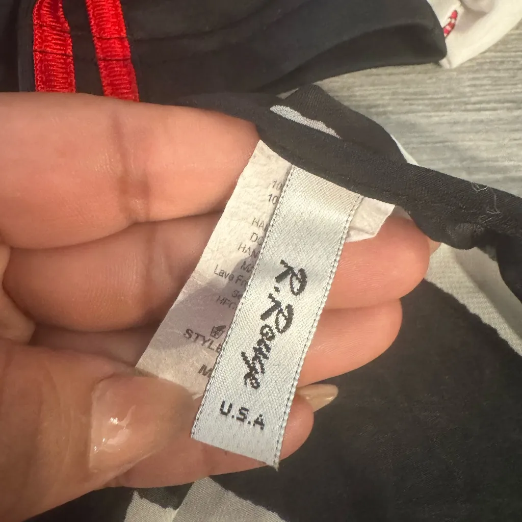 Women’s R Rouge SheerBlouse Bell Sleeve Size Medium Black - Image 6