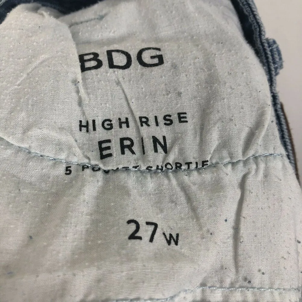BDG High Rise Erin 5 Pocket Shortie Blue Jean Shorts Womens 27W - Image 6