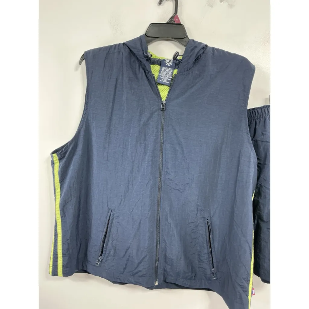 Womans Just My Size Two Piece Shorts 14W/16W & Vest 18W/20W Set Navy - Image 2