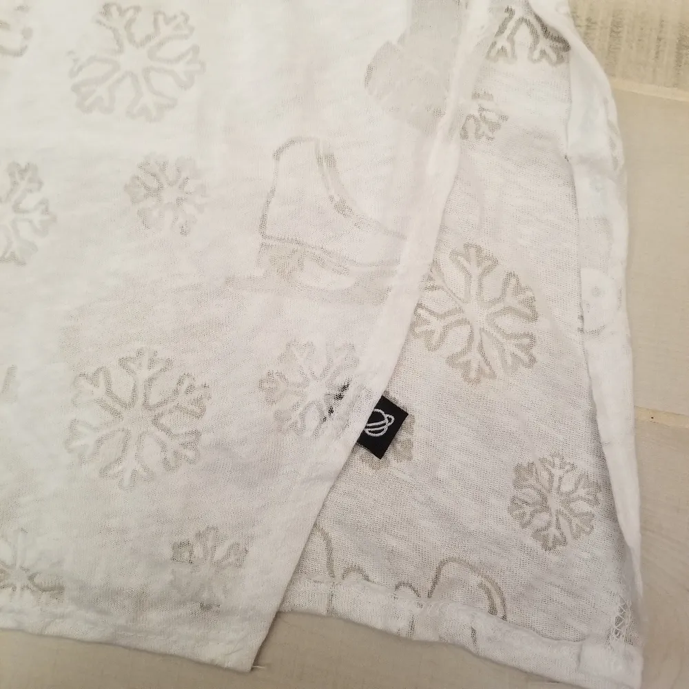 {XS} Terez Winter Sheer Burnout Long Sleeve Tee - Image 4