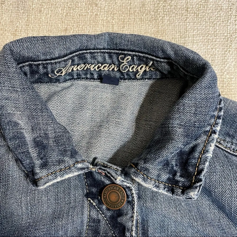 American Eagle Distress Denim Jean Jacket - Image 15