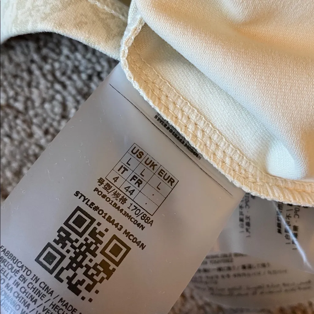 Guess Erin Mock Neck Python Snakeskin Long Sleeve Crop Top SIZE L - Image 5