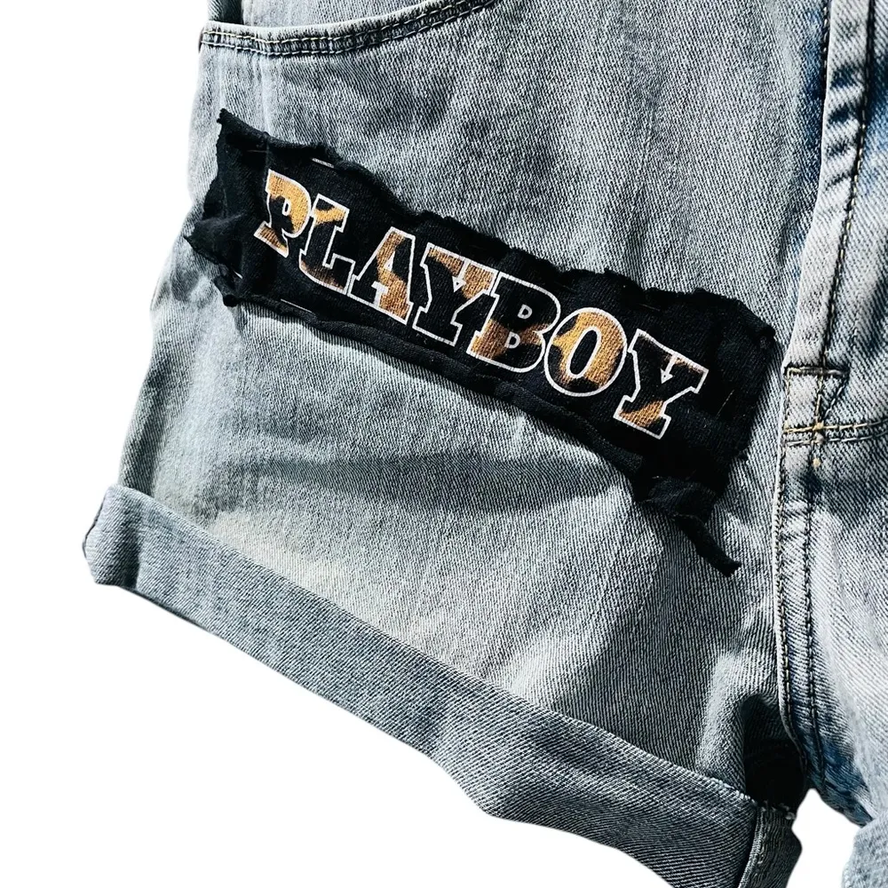 Wrangler Playboy Hand Stitched Denim Jeans Shorts Size 30 Waist  Casual Western - Image 4