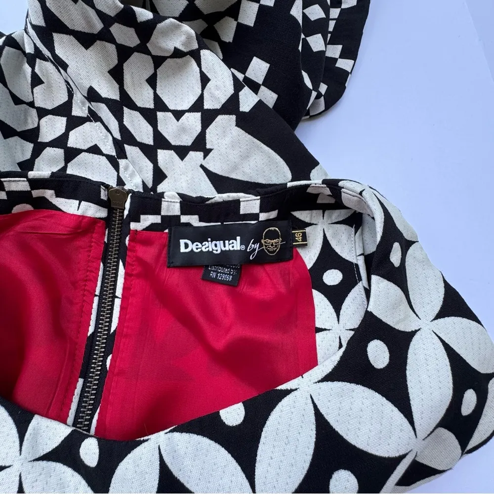 Desigual 50E2LA0 Floral Pattern Dress with Matching Jacket Colorful Lining 46 - Image 17