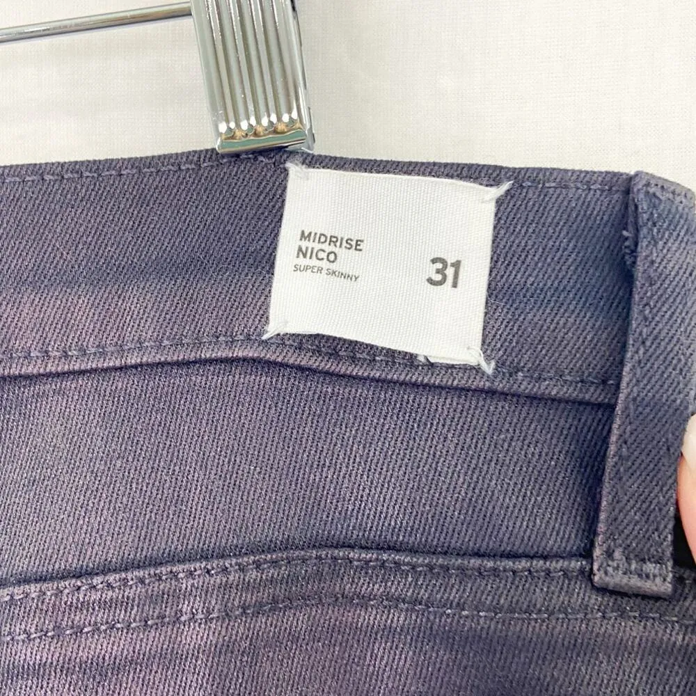 Hudson Nico Mid-Rise Super Skinny Jeans in GOLO Metallic Purple Haze size 31 - Image 7