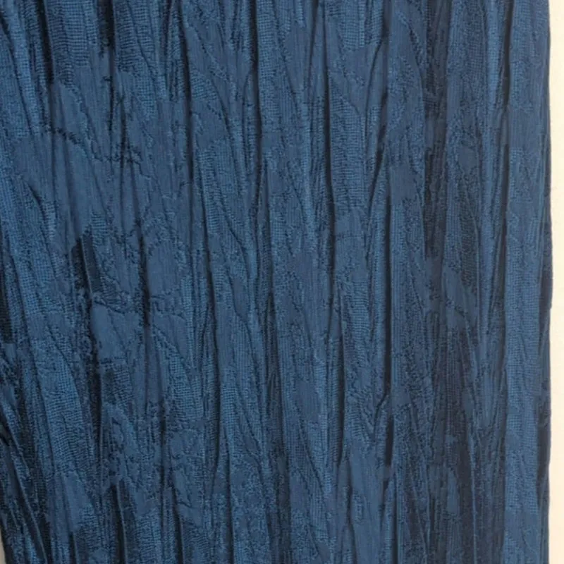 Zara Steel Blue Two Pieces Crinkle Jumpsuit Women's Small Modest Elegant Coastal - Image 10