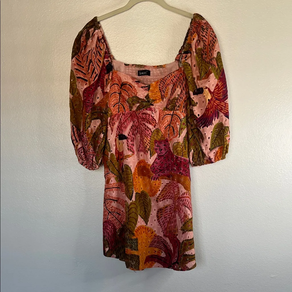 NWOT Kourt Robbie Dress Multi Palm Print M Pink Size M - Image 3