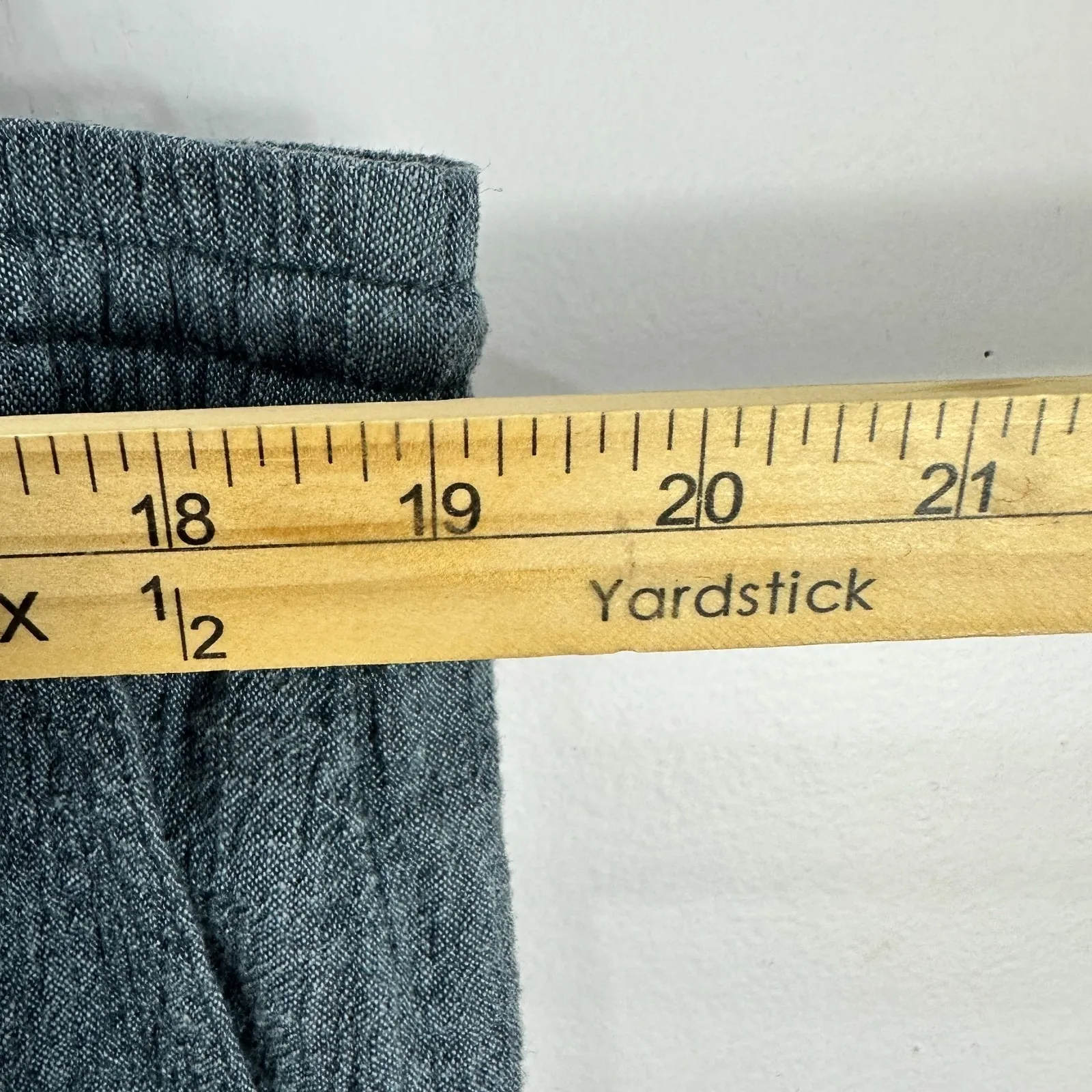 Pure Jill XL Tall Linen Cotton Pants Blue Relaxed Minimalist Quiet Luxury Preppy - Image 2