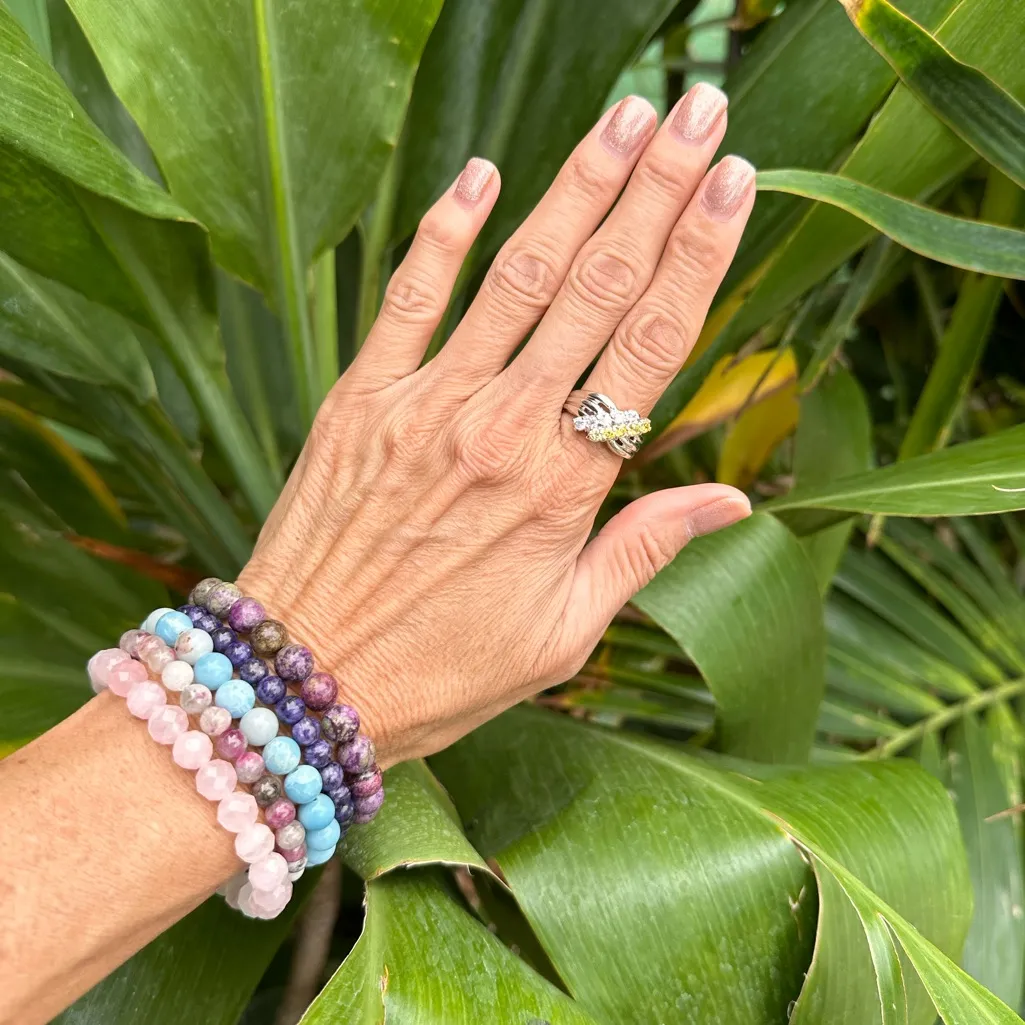 Swarovski Diamond & Citrine Round Crystal Silver Ring Yellow Size 8 - Image 2