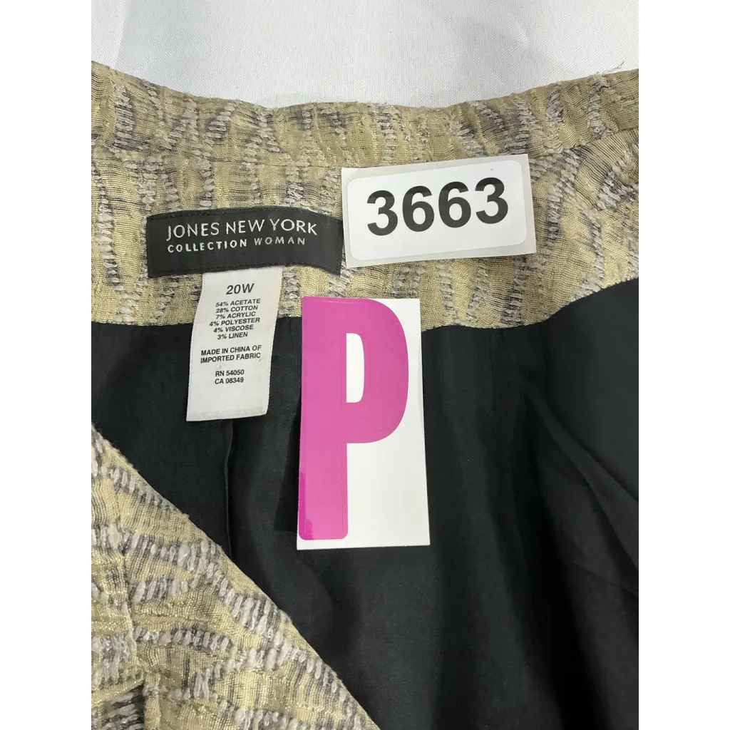 Womans Jones NY Woman 20w Gold Black Shimmer Button Down Lined Blazer - Image 3