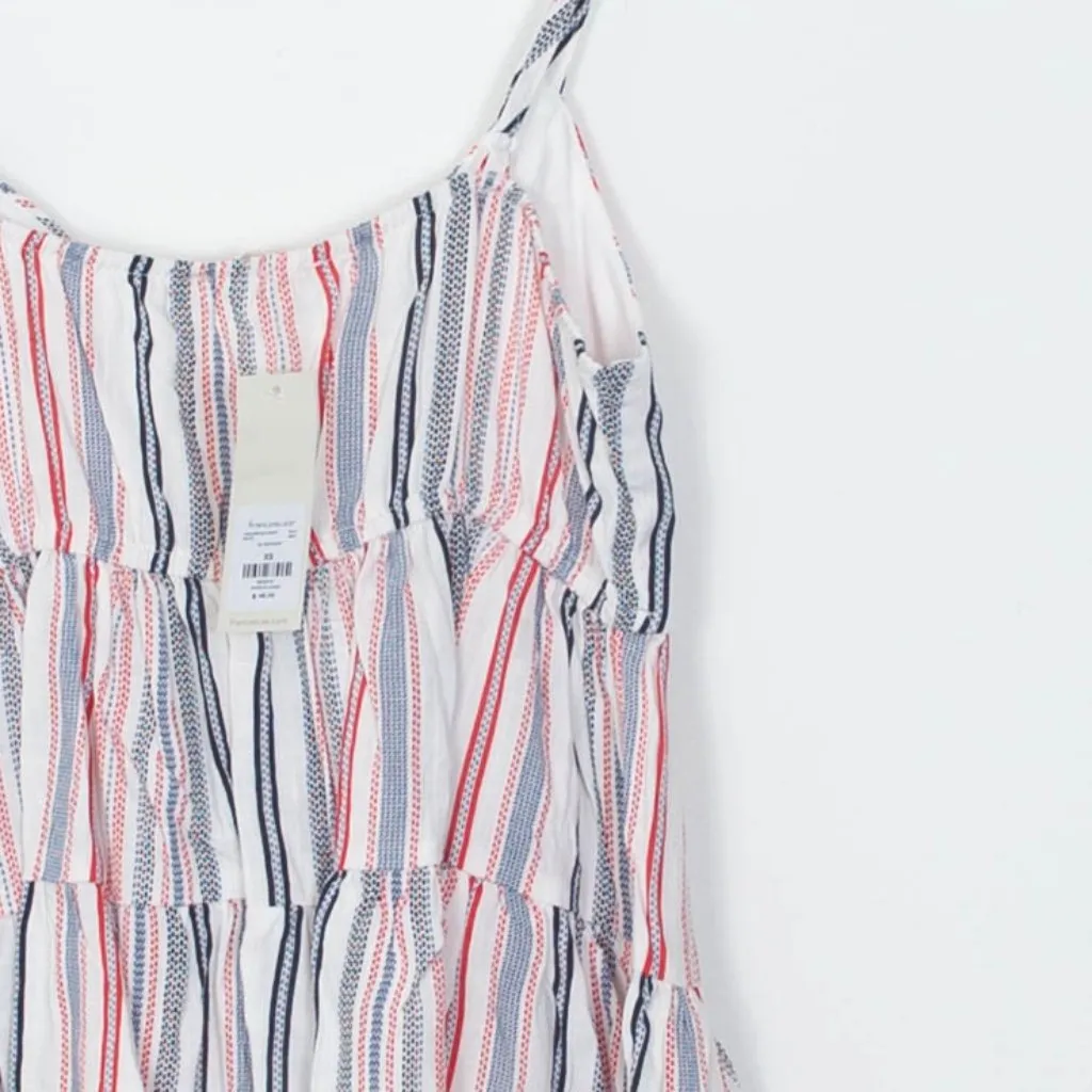 Mi Ami Striped Knotted Peplum Ruffle Cami Tank Top Womens‎ Size XS NWT Red - Image 5