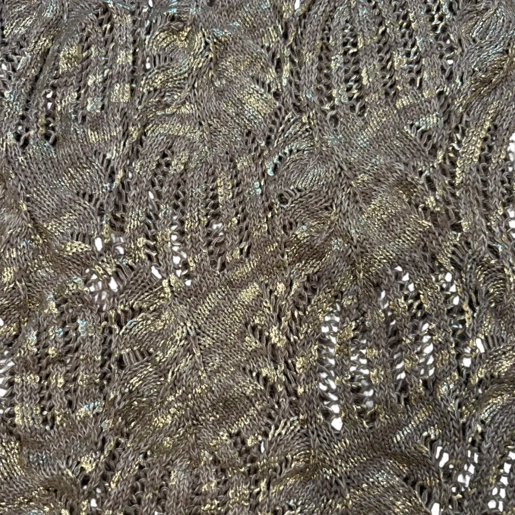 NWT, INC Coated Gold Metallic Cable Knit Crew Neck Sweater Dress or Tunic, Sz M Size M - Image 13